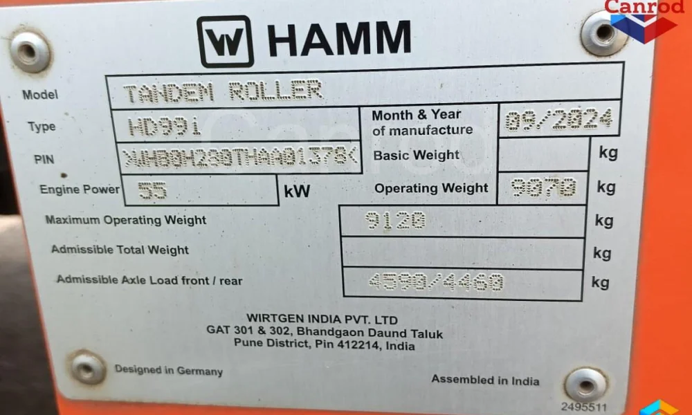 HAMM HD-99 Tandem Roller