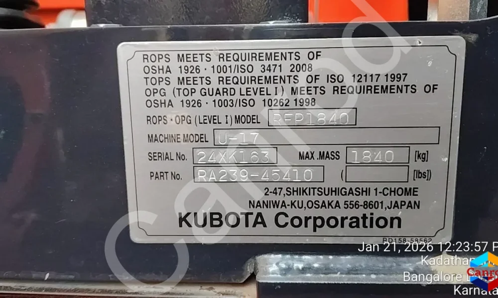 Kubota U17 Excavator