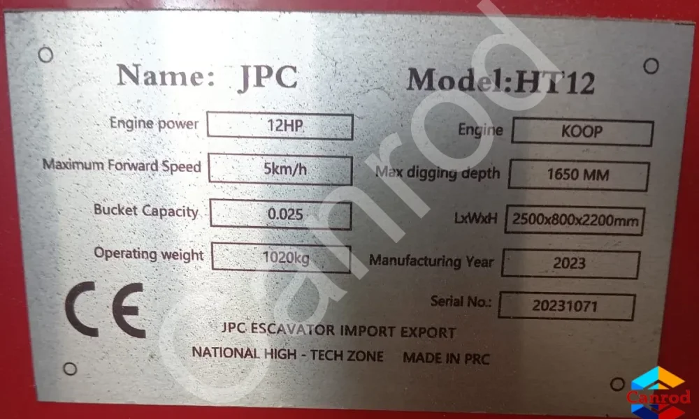 JPC HT12 Mini Excavator